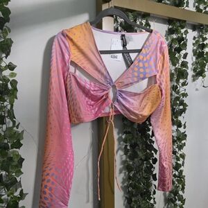 NWT H&M Multicolor Long Sleeve Blouse